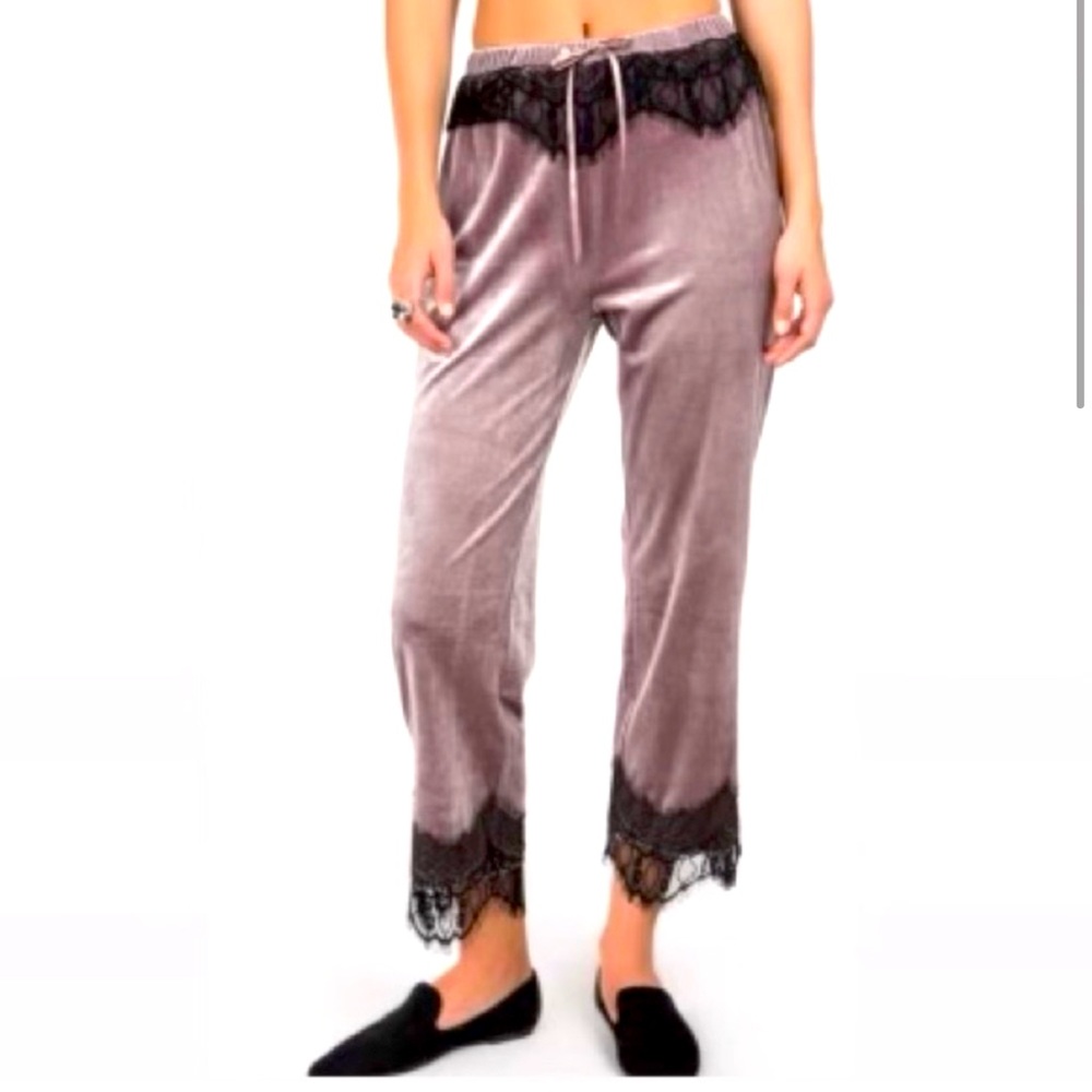 CaviBlu Velvet and Lace Pants
